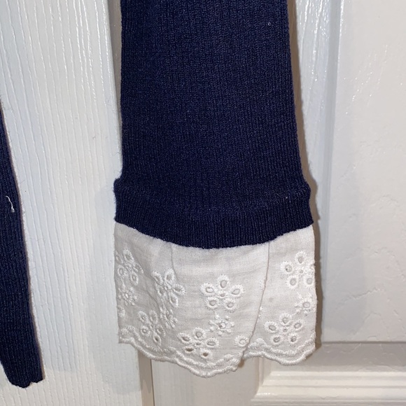 Navy Rosemary Eyelet Knit Top - Picture 8 of 13